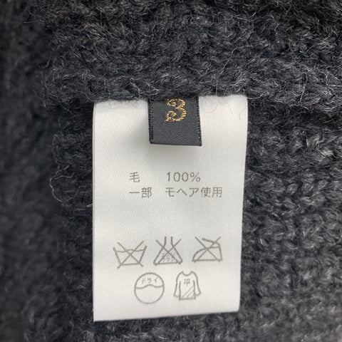 KAPITAL Size L Black Knitted Wool Shawl Collar Cardigan