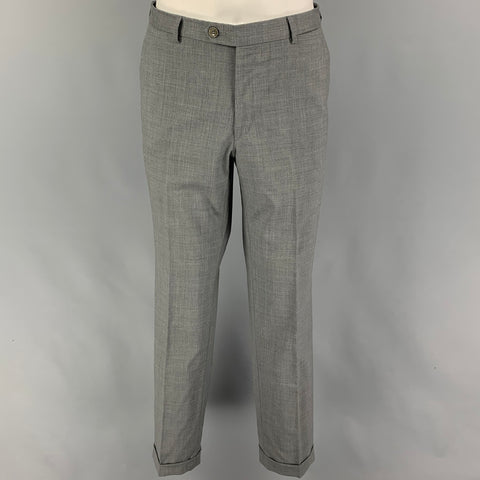 LANVIN Size 40 Gray Wool Notch Lapel Suit