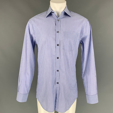 PAUL SMITH Size S Blue & Purple Stripe Cotton Button Down Long Sleeve Shirt