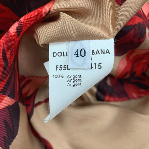 DOLCE &amp; GABBANA Taille 4 Veste Angora Noire à Boutons-pression Cachés