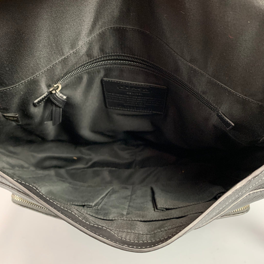COACH Black Leather Top Handles Backpack