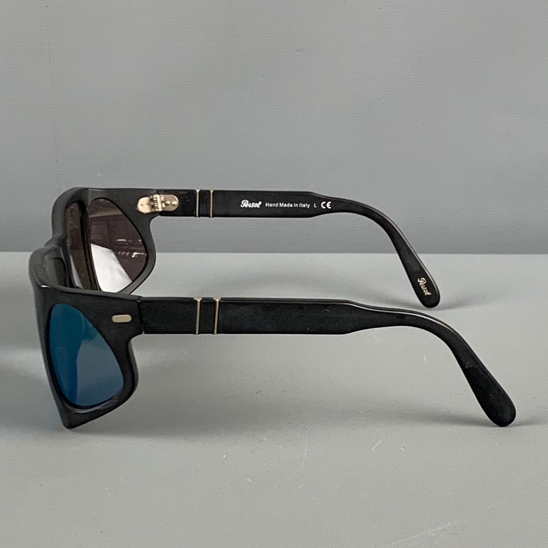 PERSOL Gafas de sol con escudo de acetato negro y azul