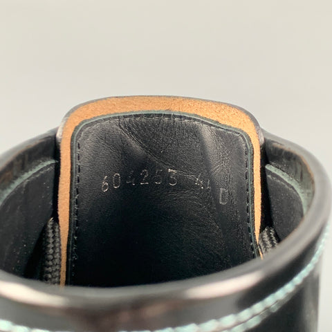 ALEXANDER MCQUEEN Talla 11 Botas con cordones de cuero con puntadas en contraste negras