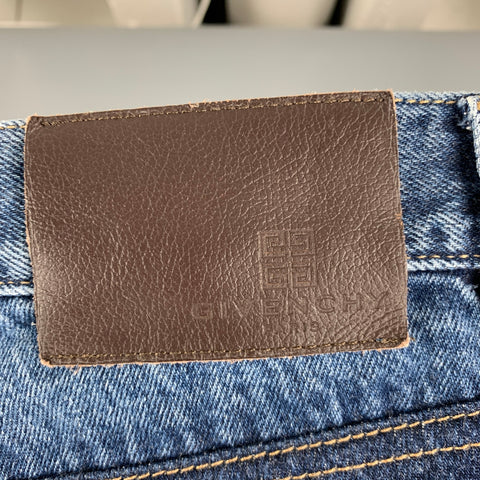 GIVENCHY Size 32 Blue Two Toned Cotton Button Fly Jeans