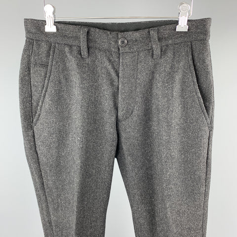 JOHN VARVATOS USA Talla 30 Pantalón plisado en espiga color carbón