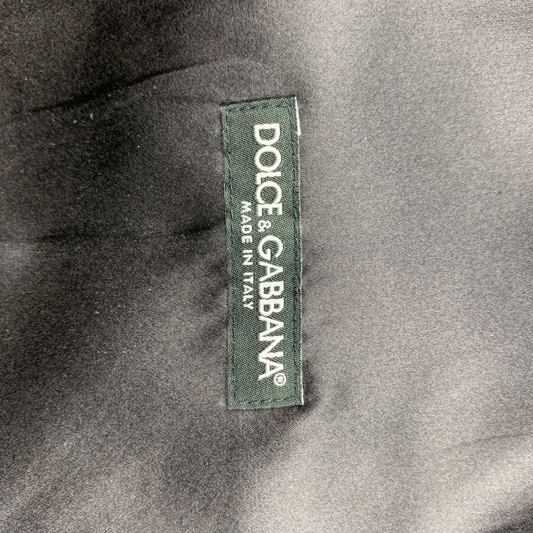 DOLCE & GABBANA Size 40 Black Print Silk Buttoned Dress Vest
