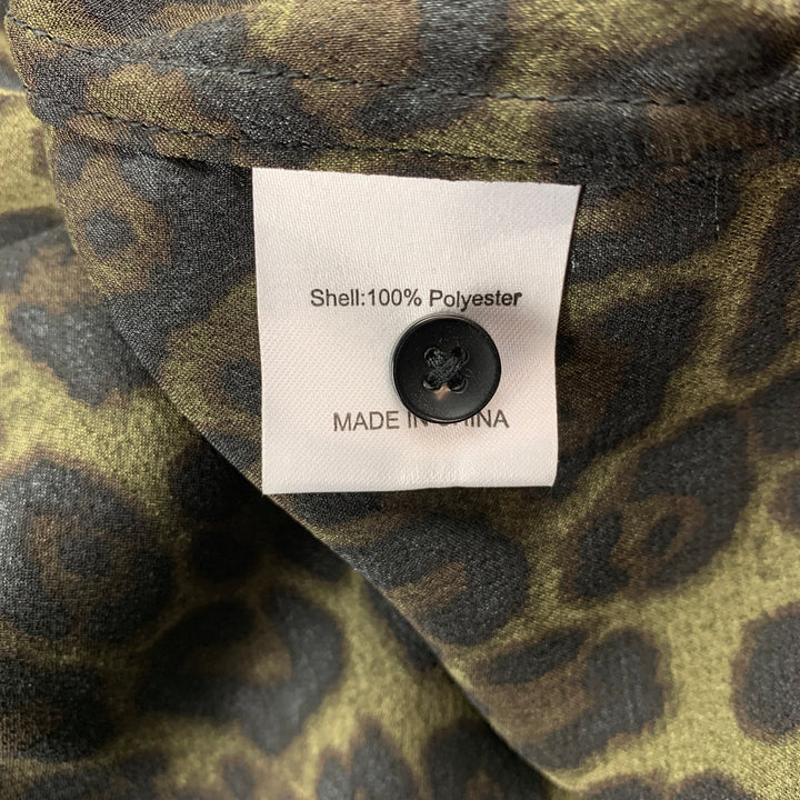 SHADES OF GREY by MICAH COHEN Size S Olive Animal Print Polyester Two Piece Set