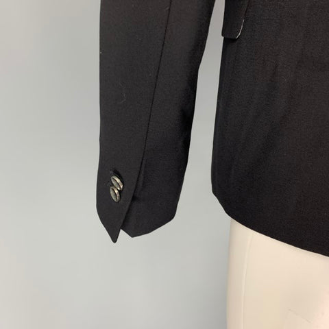THE KOOPLES Size 38 Black White Wool Shawl Collar Sport Coat