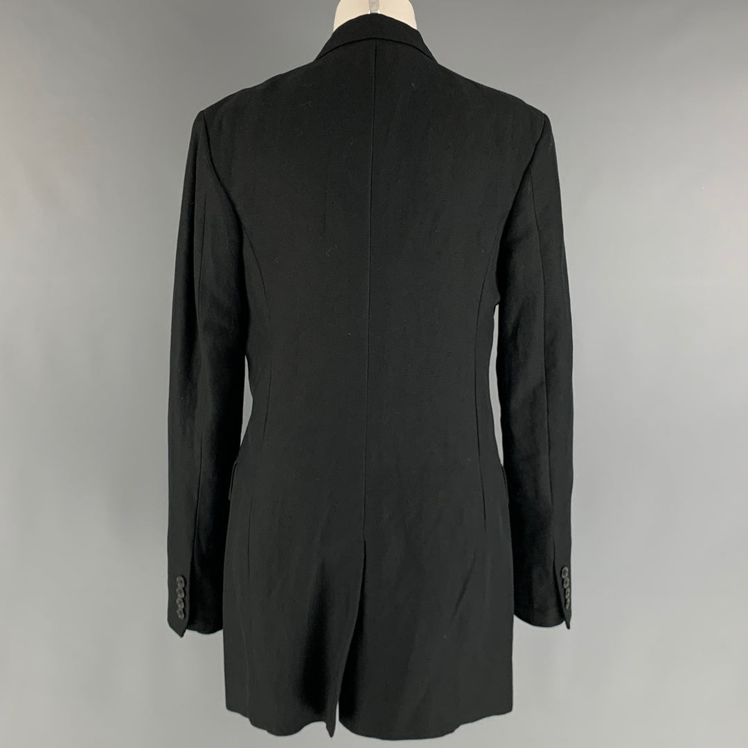 POLO de RALPH LAUREN Talla 10 Abrigo cruzado de viscosa de lino negro
