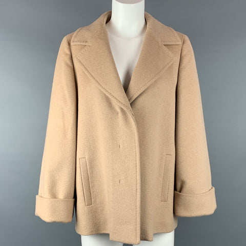 MAX MARA Taille 12 Veste trapèze mélangée en poils de chameau