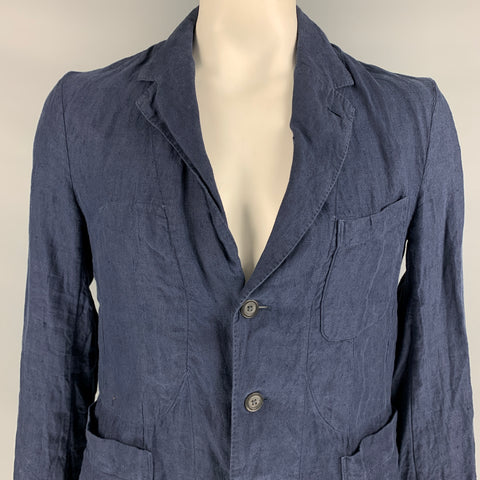 45rpm Size XL Navy Linen Notch Lapel Jacket