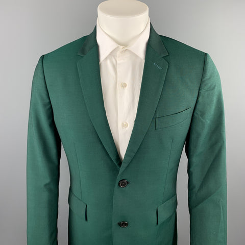 PAUL SMITH Size 38 Regular Green Wool / Mohair Notch Lapel Sport Coat