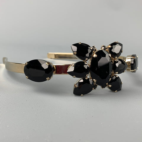 MARNI Black & Gold Diamante Rhinestones Headband