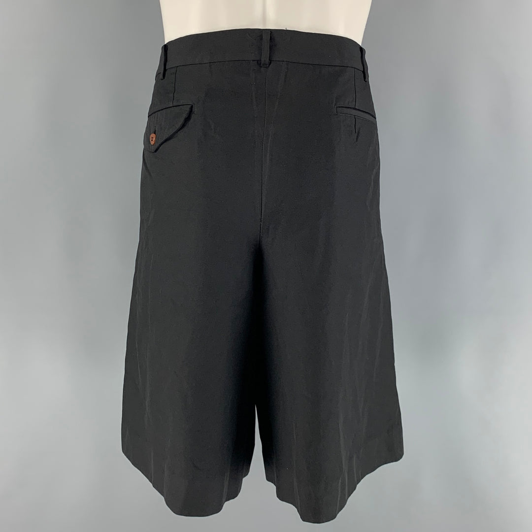 COMME des GARCONS Size M Black Polyester Pleated Shorts