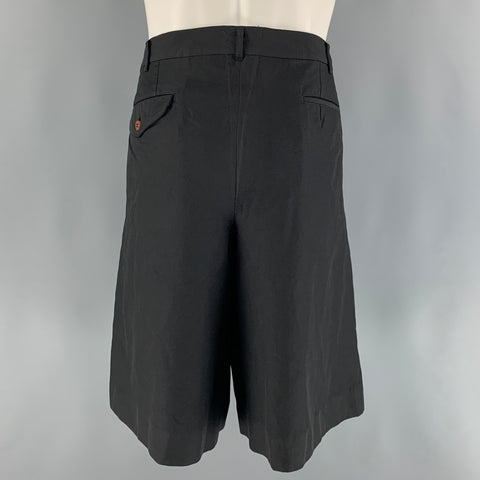 COMME des GARCONS Size M Black Polyester Pleated Shorts