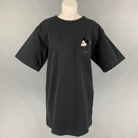 MARC JACOBS Vestido recto de lona de algodón negro talla S