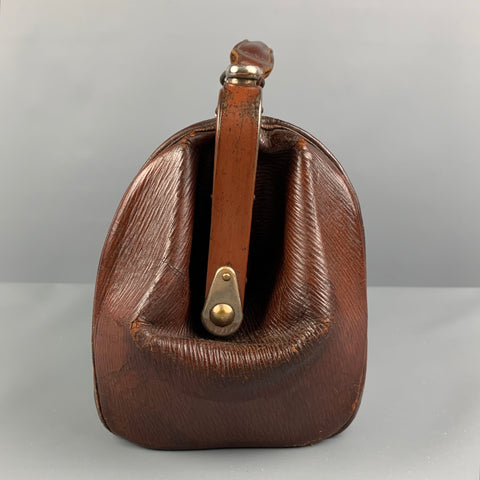 VINTAGE Brown Distressed Leather Doctor Bag