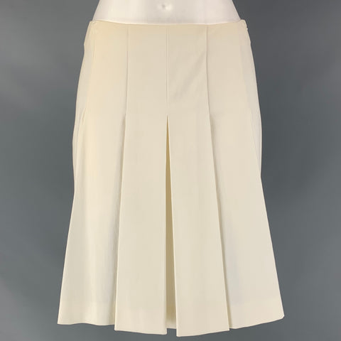 PRADA Jupe plissée en coton mélangé crème taille 2