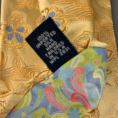 TED BAKER Yellow & Blue Floral Silk Tie