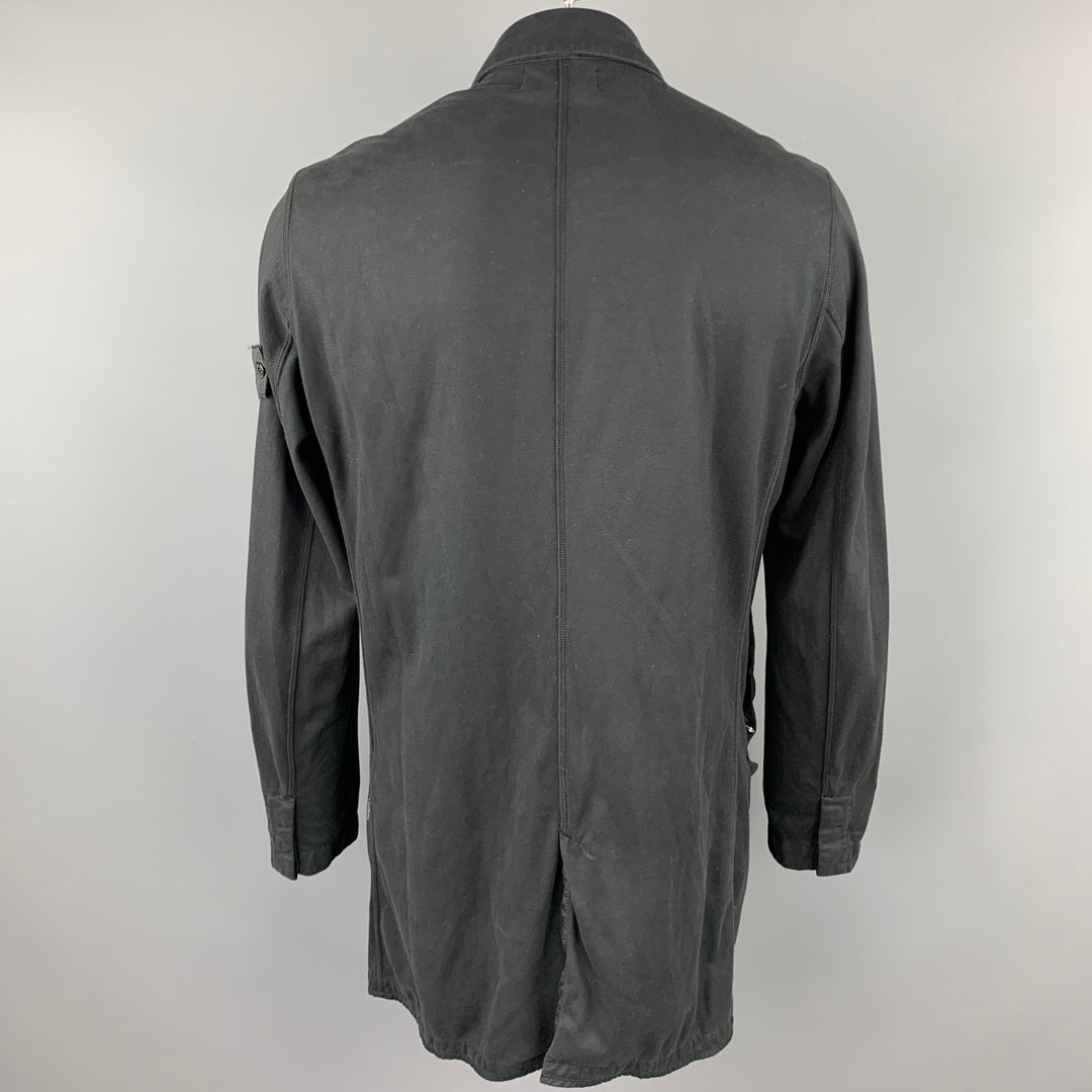 STONE ISLAND Shadow Project Size XL Black Cotton Long Windbreaker Jacket