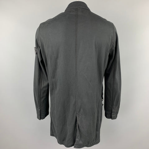 STONE ISLAND Shadow Project Size XL Black Cotton Long Windbreaker Jacket