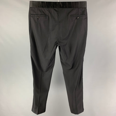 GIORGIO ARMANI Size 36 Black Wool Cashmere Tuxedo Dress Pants