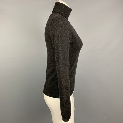 RALPH LAUREN Black Label Taille M Pull à col roulé en cachemire chiné anthracite