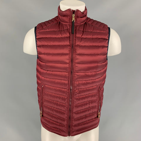 PAUL SMITH Chaleco con relleno de plumón de nailon acolchado color burdeos talla S