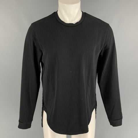 COS Talla M Sudadera asimétrica de algodón sólido negro