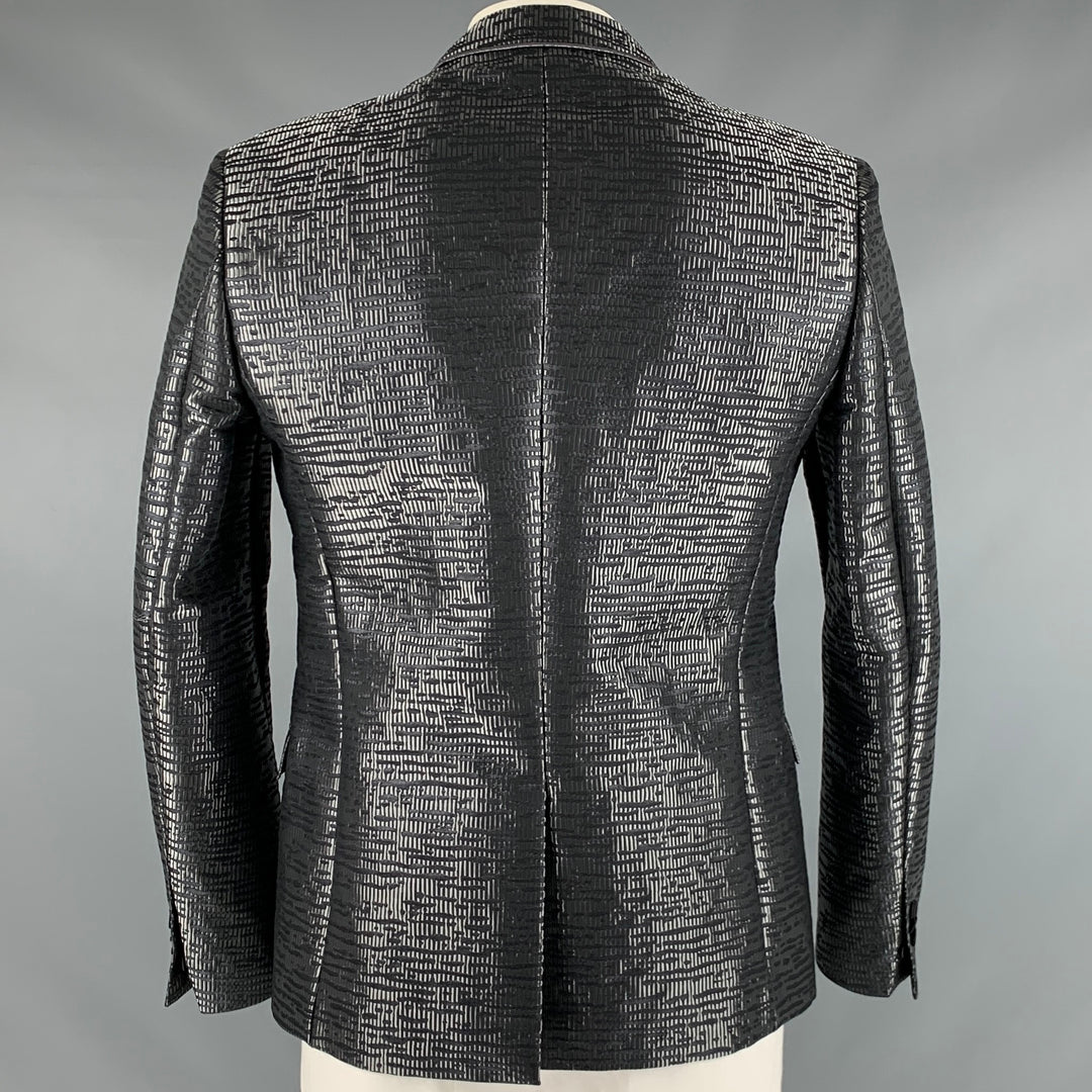 VIKTOR & ROLF Size 42 Black Metallic Jacquard Polyester Blend Sport Coat