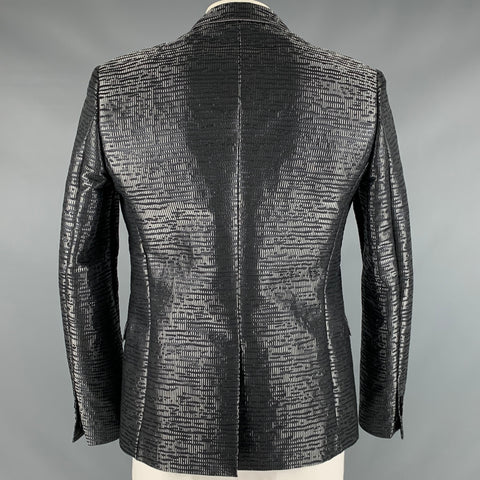 VIKTOR & ROLF Size 42 Black Metallic Jacquard Polyester Blend Sport Coat