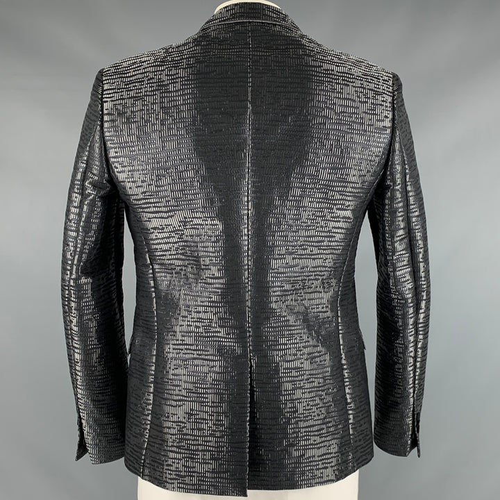 VIKTOR & ROLF Size 42 Black Metallic Jacquard Polyester Blend Sport Coat