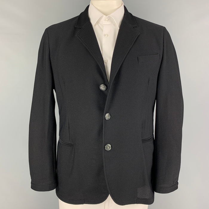 GIORGIO ARMANI Talla 48 Abrigo deportivo de poliamida texturizada negra