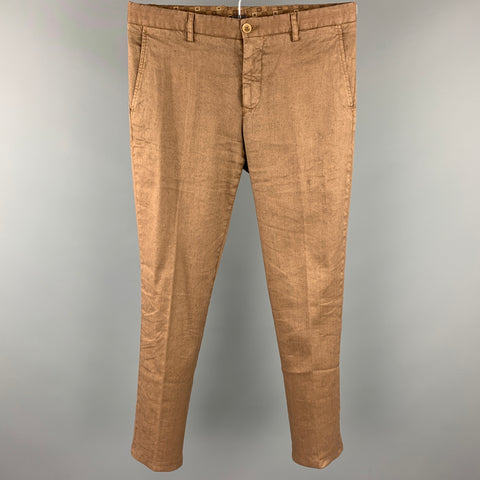 ETRO Size 30 Brown Linen Blend Zip Fly Casual Pants