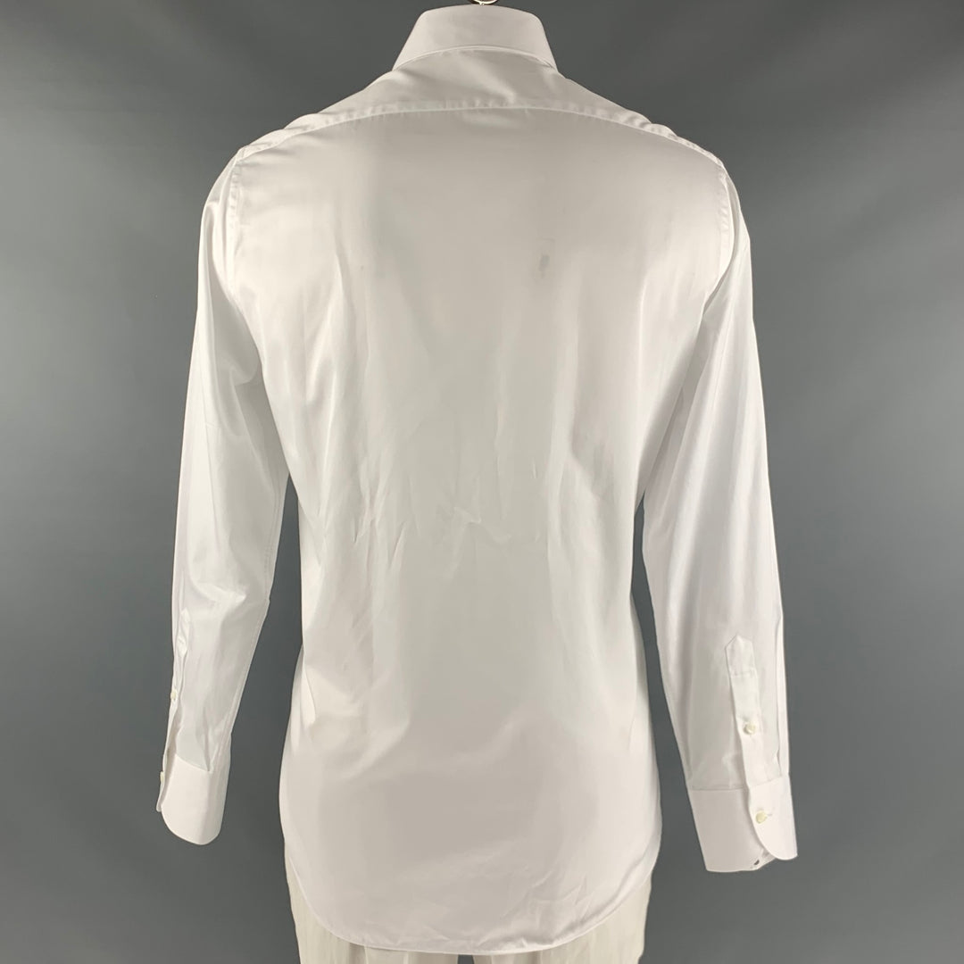 SUITSUPPLY Size XL White Solid Cotton Button Up Long Sleeve Shirt