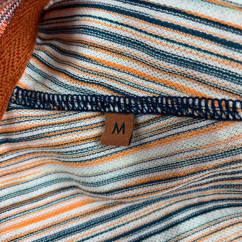 MISSONI Size M Multi-Color Stripe Short Sleeve Polo