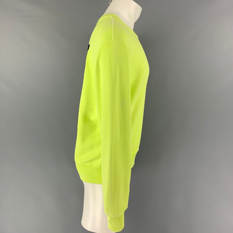 AMIRI Size XS Neon Black Embroidery Cotton Crew-Neck Lovers Sweatshirt