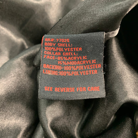 ADRIENNE LANDAU Size M Black Orange Polyester Blend Biker Jacket