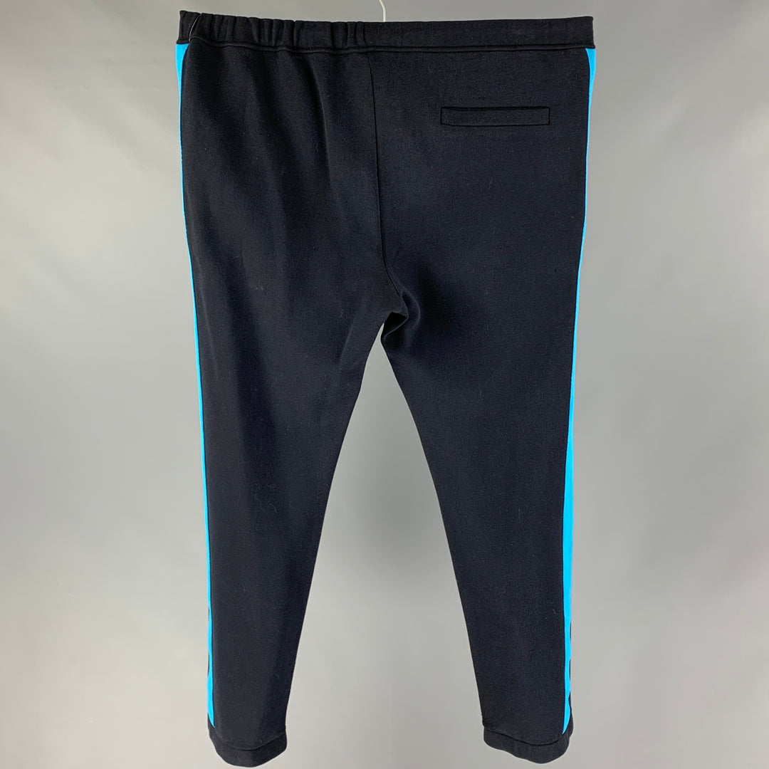 FENDI Size 36 Navy Blue Stripe Cotton Blend Sweatpants