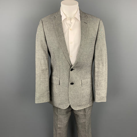 J. CREW Ludlow Size 38 Regular Grey Nailhead Linen / Cotton Notch Lapel Suit