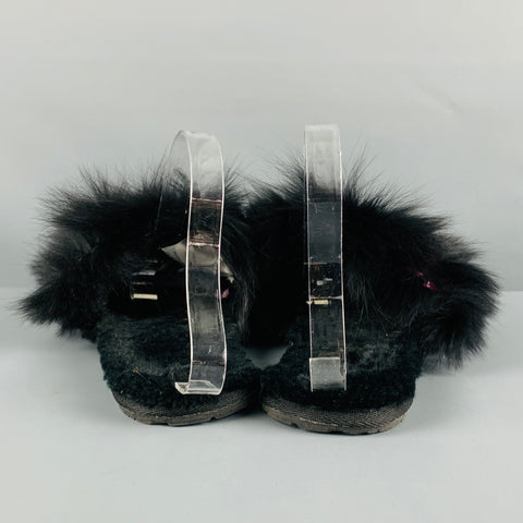 GLAMOUR Taille 7 Chaussures plates avec strass noirs