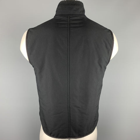 EMPORIO ARMANI Size 40 Black Polyester Zip Up Vest