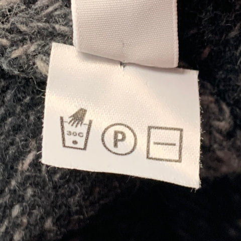 INIS MEAIN Size L Grey Black Knitted Wool Cashmere Buttoned Coat