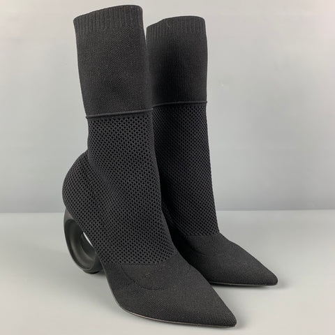 BURBERRY Talla 8 Botas en punta de punto de nailon negro