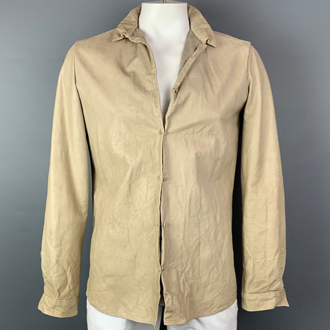 VINTAGE Taille 42 Taille L Veste en cuir beige