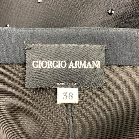 GIORGIO ARMANI Taille 4 Robe droite en jersey perlé noir