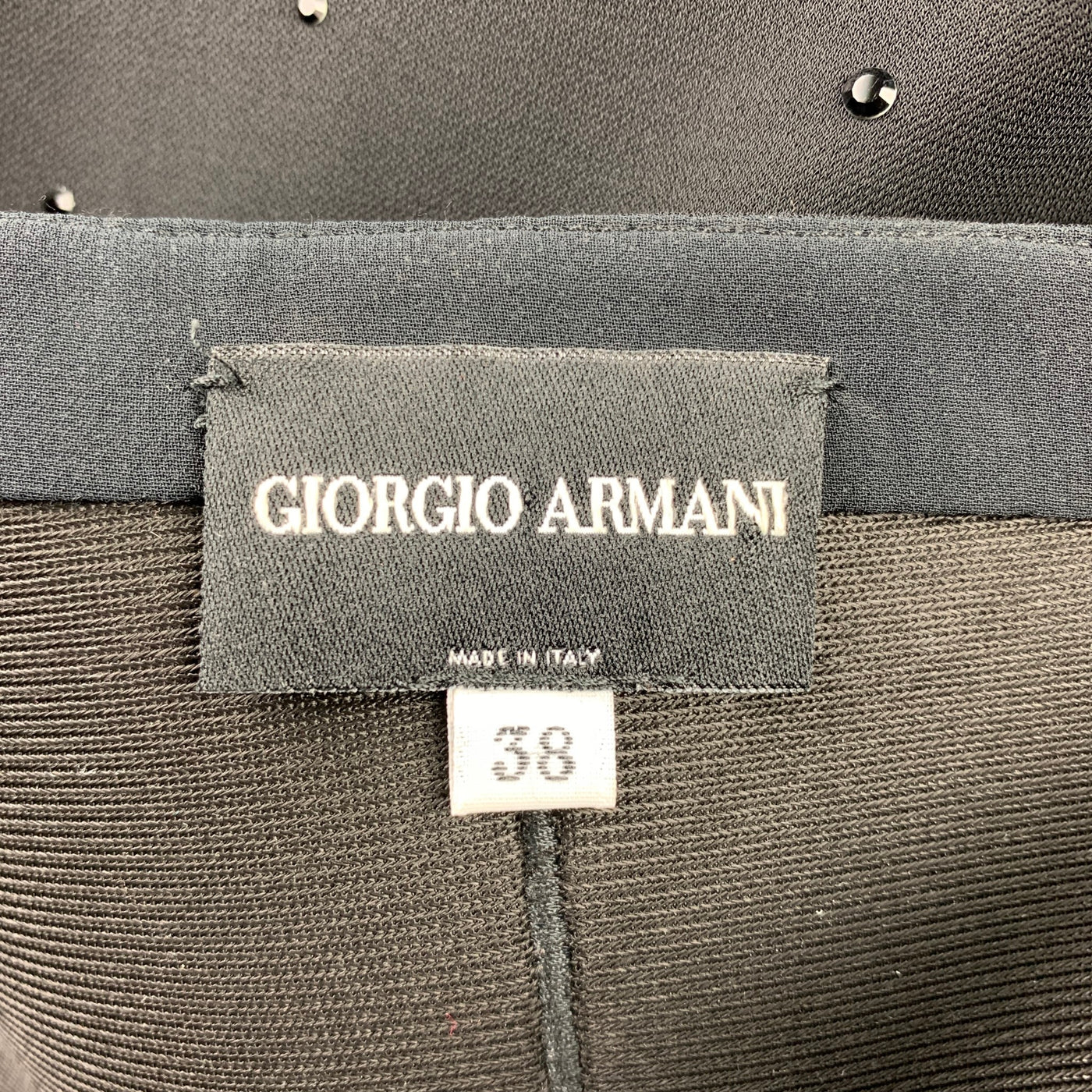 GIORGIO ARMANI Size 4 Black Beaded Jersey Shift Dress