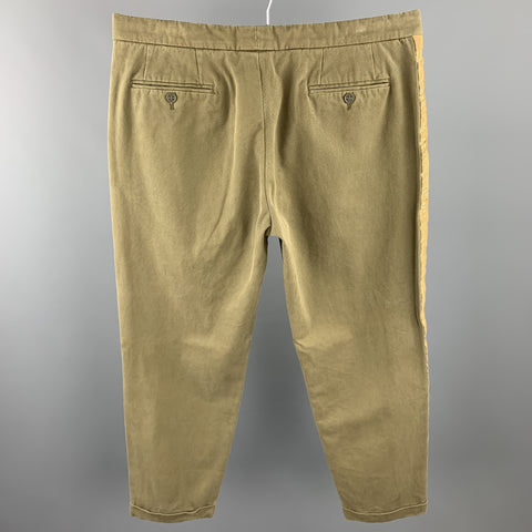 PALM ANGELS Size 36 Olive Washed Cotton Button Fly Casual Pants