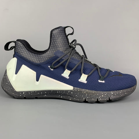 Zapatillas sin cordones de malla de tejidos mixtos NIKE Zoom talla 12 azul marino y gris carbón