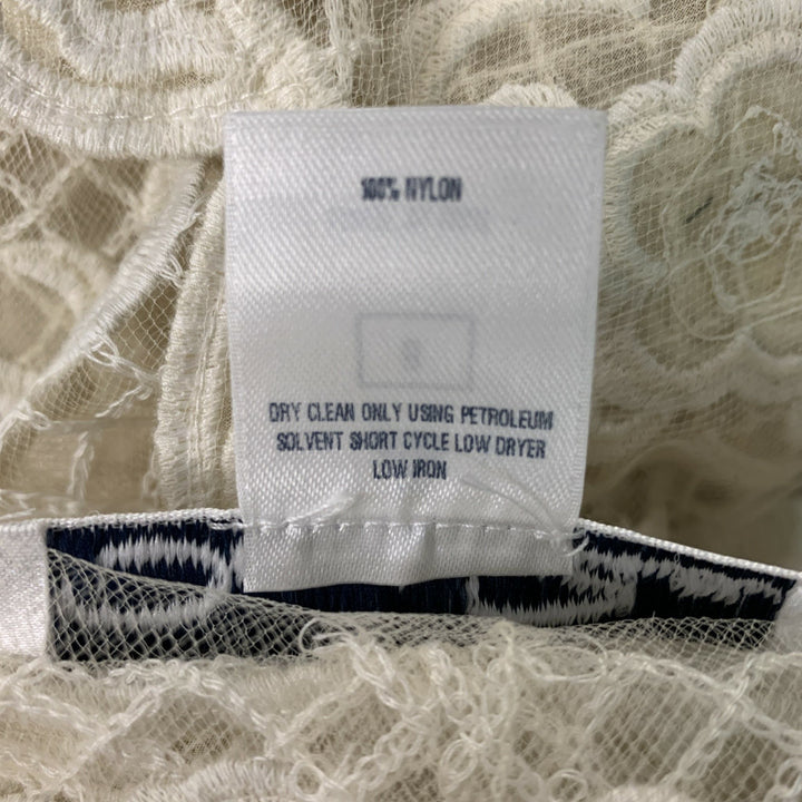 OSCAR DE LA RENTA Size 8 Cream Nylon See Through  Blazer